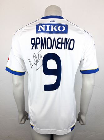 Dynamo Kyiv Kiev match shirt 12/13, worn and signed by Andriy Yarmolenko