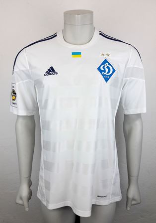 Dynamo Kyiv Kiev match shirt 15/16, worn and signed by Andriy Yarmolenko, made by Adidas