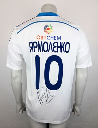 Dynamo Kyiv Kiev match shirt 15/16, worn and signed by Andriy Yarmolenko, made by Adidas