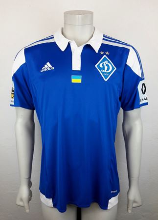 Dynamo Kyiv Kiev match shirt 15/16, worn and signed by Oleh Gusiev, made Adidas