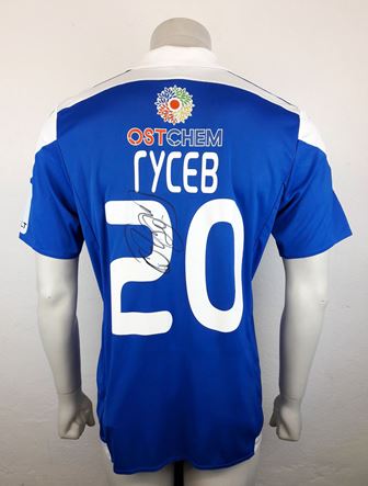 Dynamo Kyiv Kiev match shirt 15/16, worn and signed by Oleh Gusiev, made by Adidas