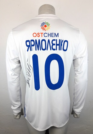 Dynamo Kyiv Kiev match shirt 16/17, worn and signed by Andriy Yarmolenko, made by Adidas