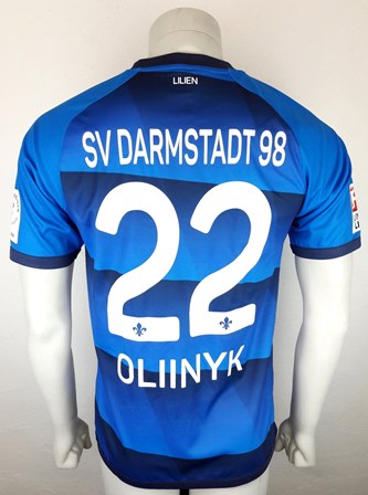 Darmstadt match worn shirt, by ukrainian Denys Oliynyk