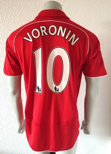 Liverpool FC match worn shirt by ukrainian Andriy Voronin