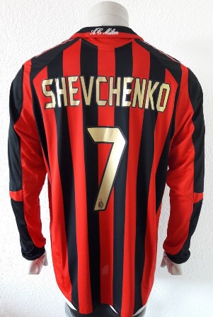 AC Milan match worn shirt, by ukrainian Andriy Shevchenko